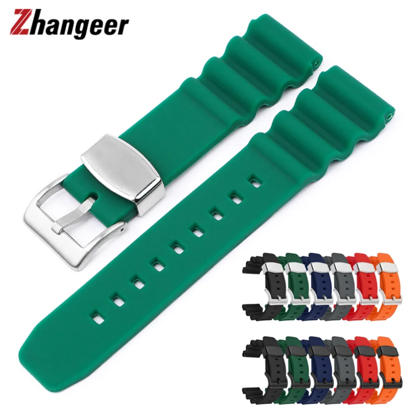 For 2025 NEW 22mm Silicone Watchband Men Diver Waterproof Rubber Replacement Bracelet Straps For Seiko Watch Waterproof Sport Universal Band ราคา 443 บาท*ส่งฟรี