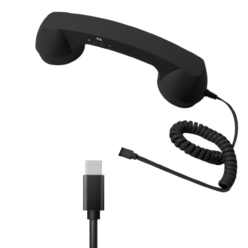 【Latest model】Type-C Retro Telephone Style Landline Handle Receiver Telephone Handset for Mobile Phone Vintage Wired Plug in Handheld Cell Phone Receiver ราคา 207 บาท*ส่งฟรี