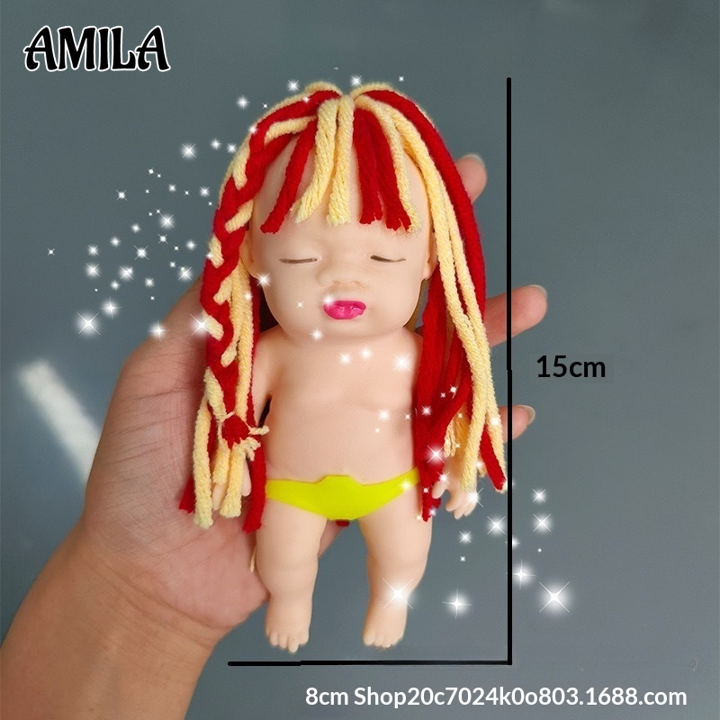 AMILA Cute Mermaid Doll with Colorful Hair Soft TPR Squishy Stress Relief Toy for Kids and Adults ราคา 65 บาท*ส่งฟรี