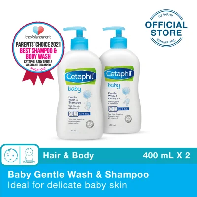 [BUNDLE OF 2] CETAPHIL BABY GENTLE WASH AND SHAMPOO WITH GLYCERIN AND PANTHENOL 400ML