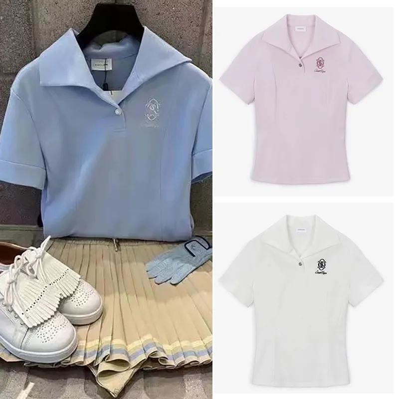  Một lần nữa ngọc trai Cổng Waac danh hiệu Nam Hàn Quốc áo quần chơi gôn mùa hè cho nữ ve áo mỏng tất cả các trận đấu ngắn tay thường ngày áo khoác Jacket thể thao t 