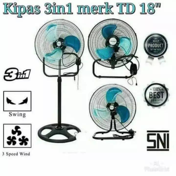 KIPAS ANGIN BESI TORNADO JUMBO 18 Inch 3 IN 1 DUDUK BERDIRI DINDING / TORNADO FAN/ stand fan. Harga 115,000 rupiah*Gratis Ongkir