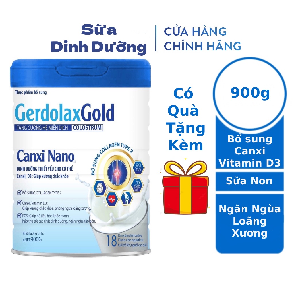Sữa canxi Gerdolax Gold Canxi Nano 900g Sữa canxi cho người già Sữa canxi cho người lớn Sữa xương khớp