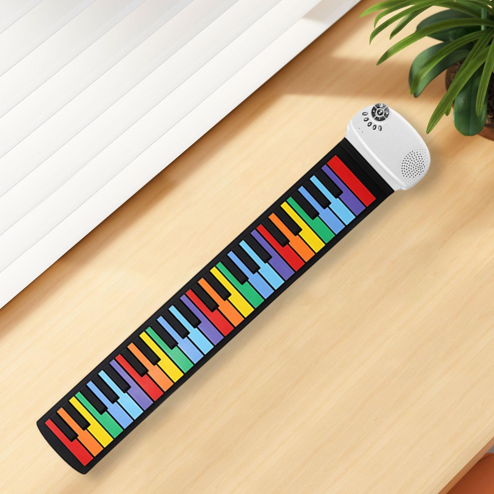 BNMUSIC Roll up Piano Keyboard 49 Keys Travel Keyboard Lightweight Flexible Silicone Roll Out Piano Keyboard for Beginner Birthday Gift - 1