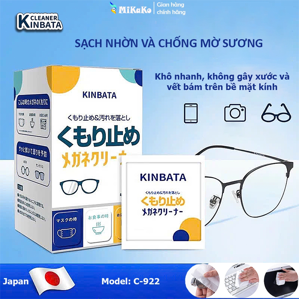 Khăn Giấy Lau Kính Nano Chống Bám Hơi Nước KINBATA, Lau sạch bụi, chống mờ sương, sạch nhờn vân tay