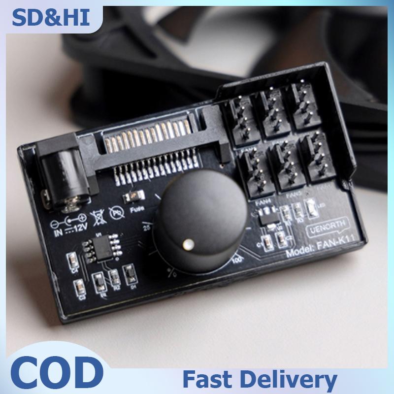SD&HI Máy tính tốc độ quạt điều khiển công suất cao Hub SATA điện điều khiển NAS máy chủ điều khiển tốc độ quạt PWM tốc độ quy định cho 6 người hâm mộ Giá 145,117 Đồng*Miễn phí vận chuyển