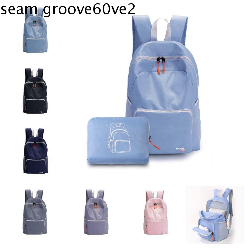 SEAMGR Nhiều túi Ba lô có thể gập lại Trọng lượng nhẹ Màu trơn Cặp học sinh Thường ngày Không thấm nước Ba lô du lịch đi bộ đường dài Thể thao ngoài trời