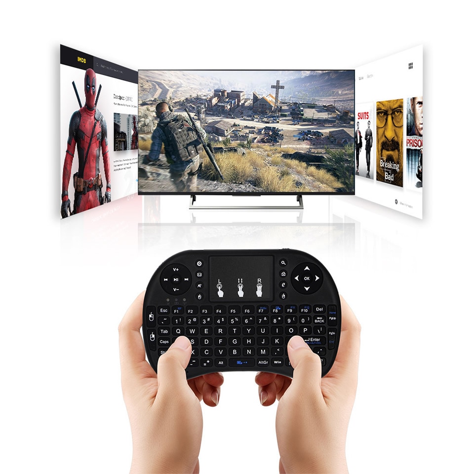 I8 7-Màu Bàn phím không dây có đèn nền 2.4G Chuột chơi game Flying Mini Bàn phím điều khiển từ xa Cho tivi box PC Bàn Phím Không Dây Đáng Tin cậy Sản Phẩm Giảm Giá