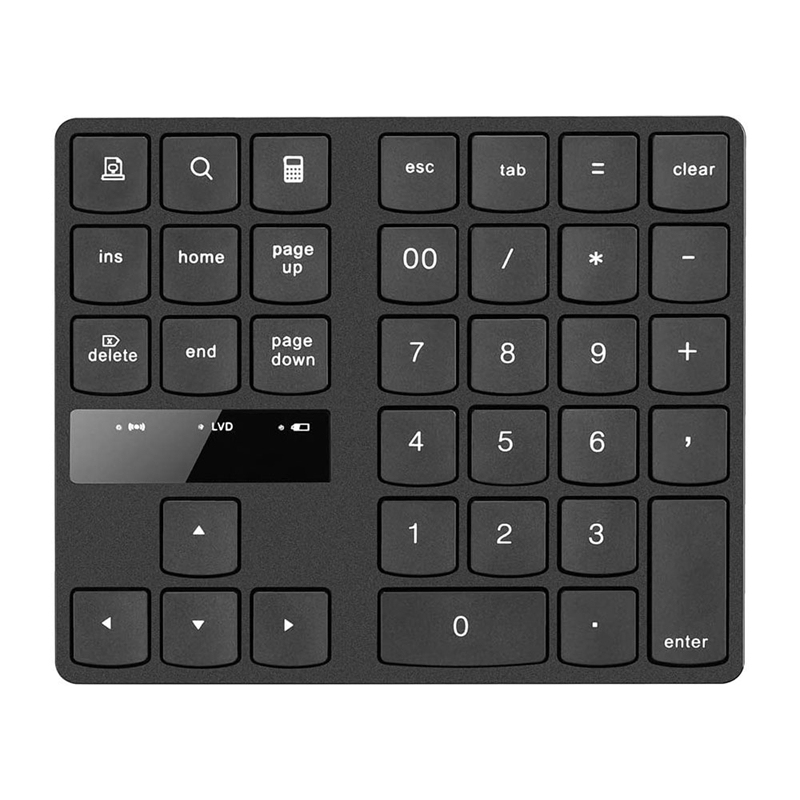 Wireless Numeric Keyboard 2.4Ghz 35 Key Rechargeable Portable Numeric Keypad for Financial Accounting Office