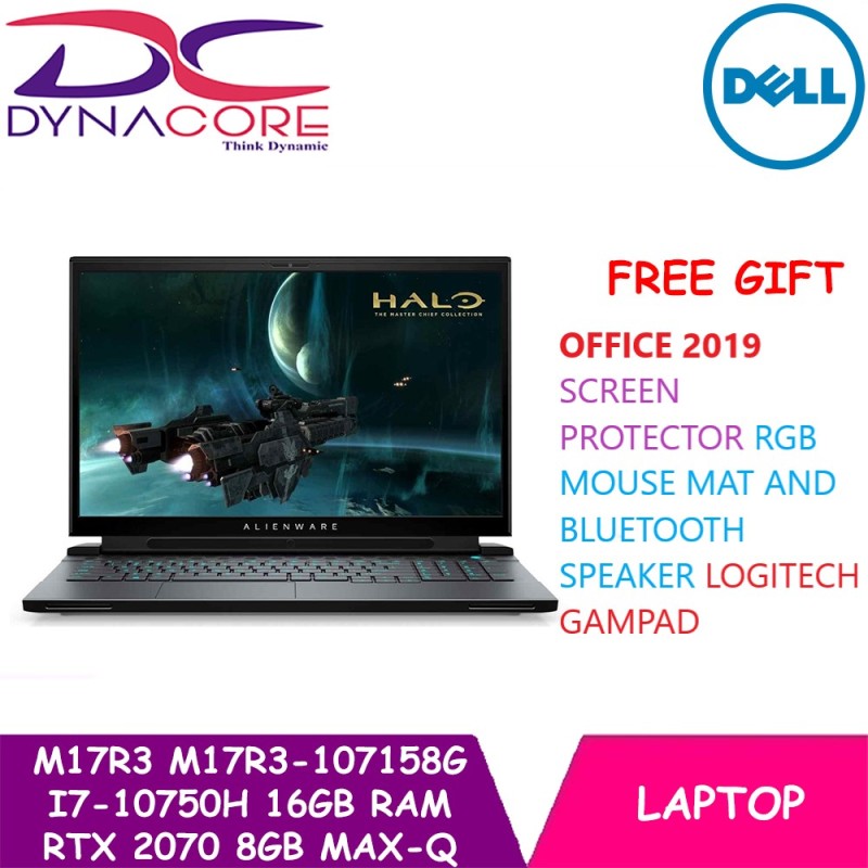 【DELIVERY IN 24 HOURS】 DYNACORE - DELL NEW ALIENWARE M17 R3 M17R3-107158G |Intel Core i7-10750H | 17.3 Full HD 144Hz IPS Display + Tobii | 16GB DDR4 Memory | 512GB M.2 NVMe SSD | NVIDIA RTX 2070 8GB Max-Q | Win 10 Home | 2 Year Premium Support | M17R3