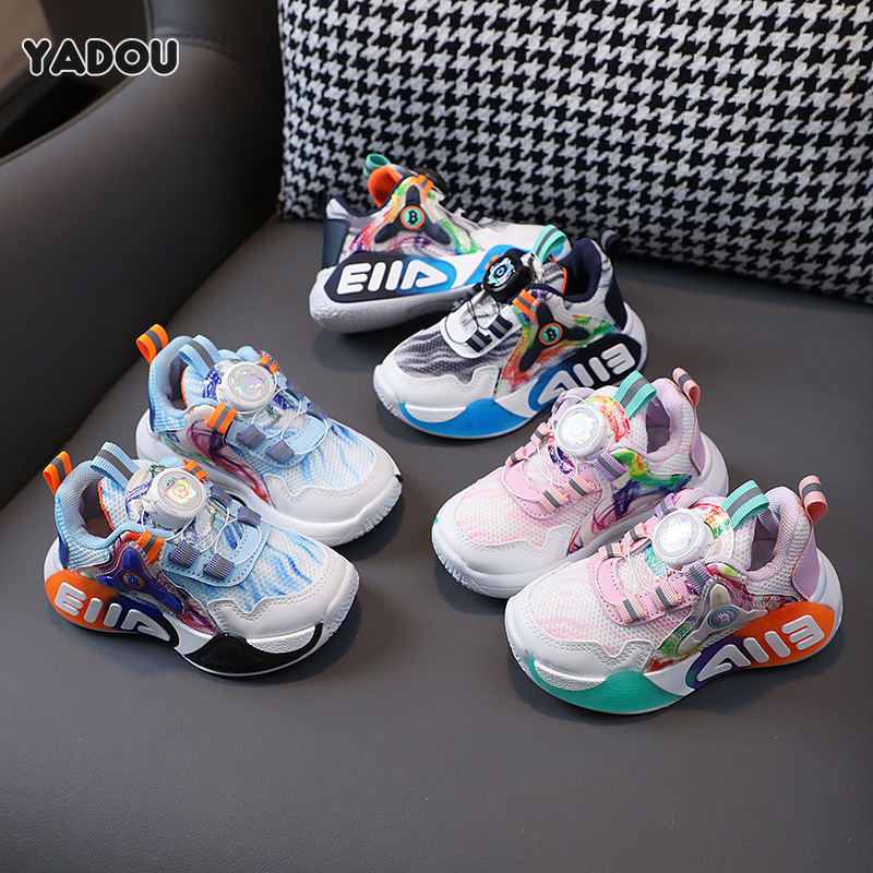 YADOU Rotary buckle, children s shoes, boys sports shoes