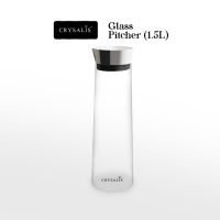 CRYSALIS Borosilicate Glass Pitcher w/ Stainless Steel Lid Water Bottle Jug Jar Premium Quality