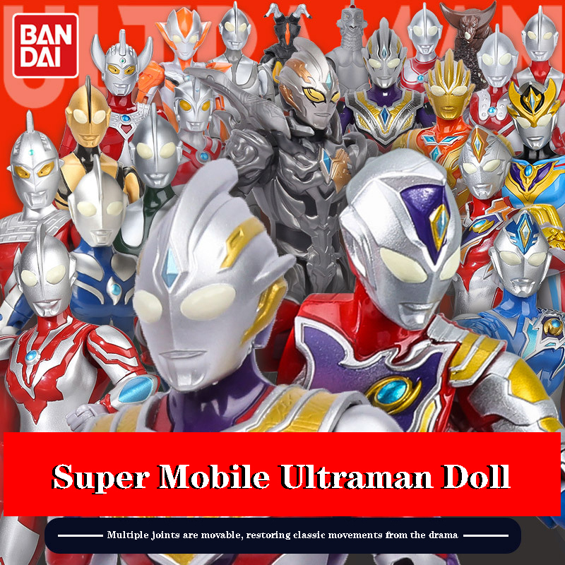 Genuine Bandai Ultraman Trigger Dark Decker Orb Blazar Ginga Super Movable Doll Toy