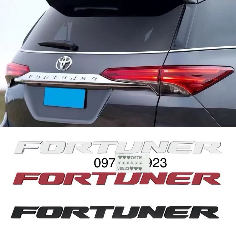LOGO CHỮ FORTUNER CAO CẤP GIÁ RẺ 3 màu dán đầu hoặc đuôi xe các đời