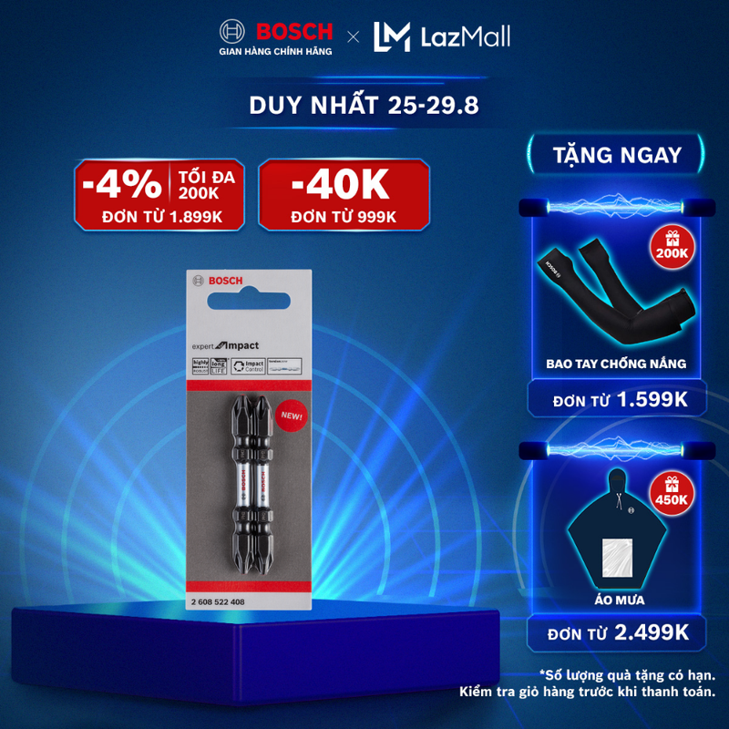 Đầu vặn vít ngắn Bosch dòng Expert