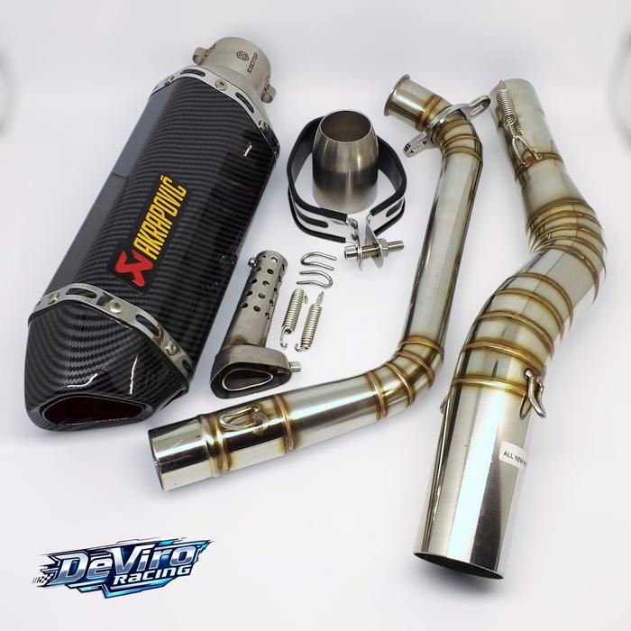 KNALPOT AKRAPOVIC HZC FULL SYSTEM R15 V3 V4 CBR SONIC 150R GSX R150 S150 MT15 CB150X XSR 155 CB150R VIXION MX KING GTR 150 - Halostore Harga 1,533,000 rupiah*Gratis Ongkir