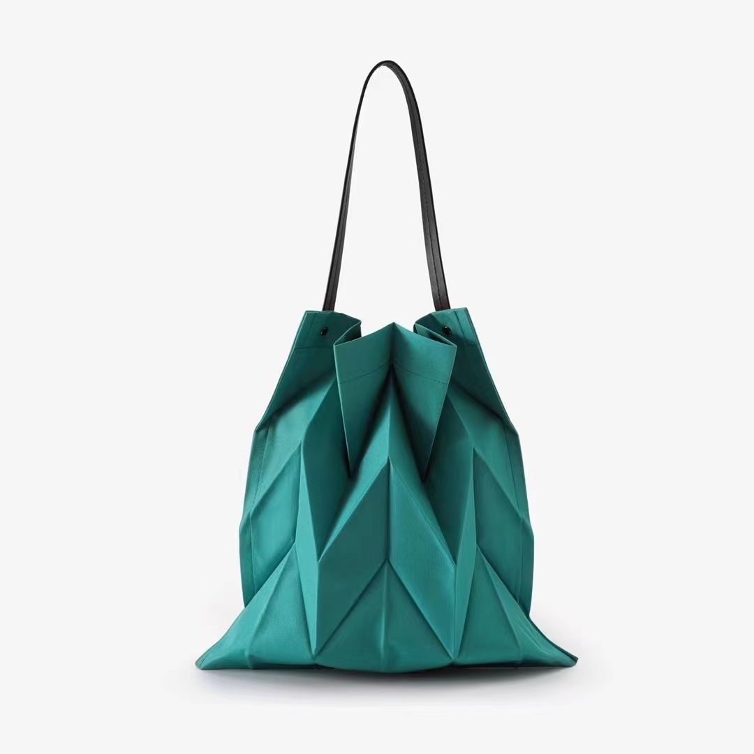 Issey Miyake Miyake Geometry Diamond Pleated Canvas Bag 2022 Túi tote công suất lớn mới Túi mua sắm 