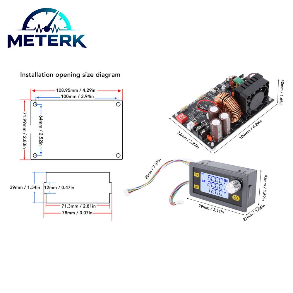 Meterk Bộ nguồn điện áp DC có thể điều chỉnh CNC Dễ dàng cài đặt Bộ ổn định điện áp DC XY6020L Màn hình LCD an toàn nhiều lần cho máy thiết bị công nghiệp Giá 668,000 Đồng*Miễn phí vận chuyển