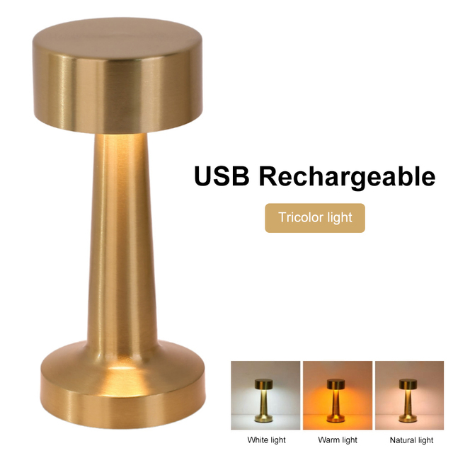 SANX Wireless Retro Table Lamp USB Rechargeable Cordless Night Light Stepless Dimming Table Lamp Bedside Lamp Hotel Bar Decoration