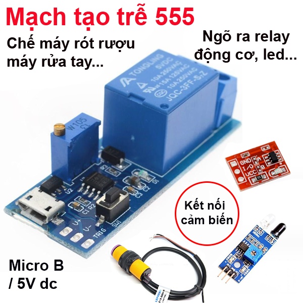 Mạch relay tạo trễ 1 kênh 5v - 30v ic 555
