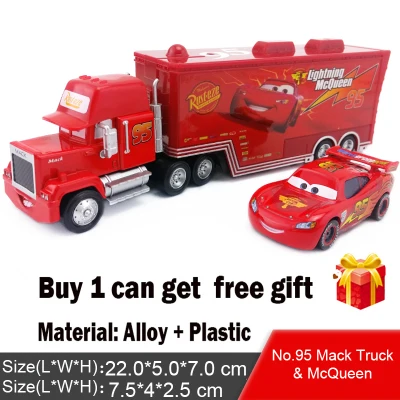 2Pcs/Lot Cars Lightning McQueen The king Mark Truck Diecast Metal Alloy 1:55 Model Toys Car For Children's Gift - intl