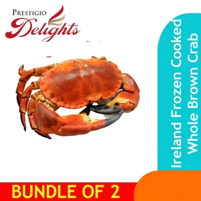 Ireland Frozen Cooked Whole Brown Crab 800g-1kg Bundle of 2