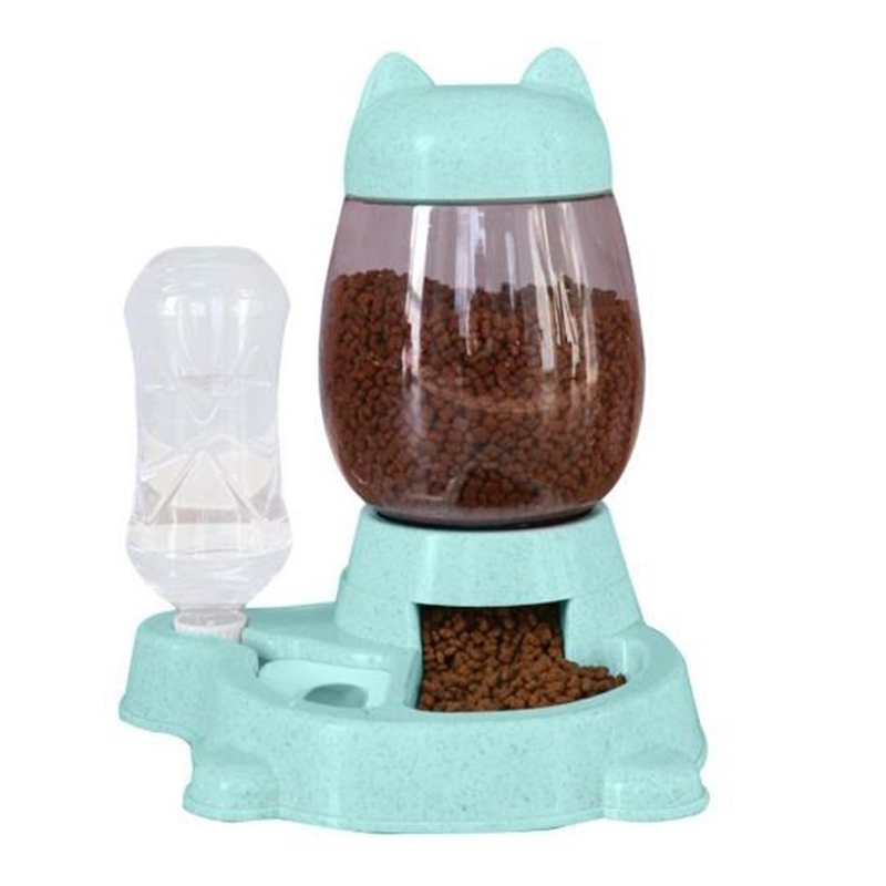 Pet Automatic Feeder Bowl for Dogs Drinking Water Bottle Kitten Bowls Slow Food Feeding Container Supplies