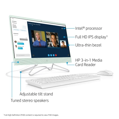 New Model with inbuilt webcam hp School connect HP 22-c0063w AIO 22" FullHD Celeron G4900T 2.9GHz 8GB RAM Choose 500 GB SSD/240GB/ 1TB HDD Win 10 in HP original Box/ 1 year warranty with new keyboard and mouse Next Day Delivery,Renewed,not used