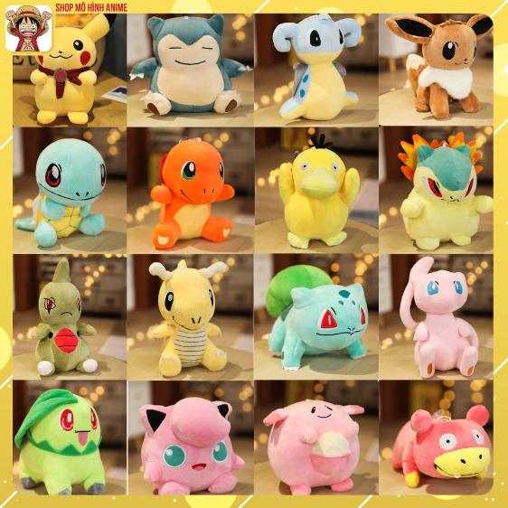 Gấu bông Pokemon Các Nhân Vật Pikachu, Hitokage, Fushigidane, Zenigame, Snolax, Lapras, Spyduck, Pichu, Burin, Pippi