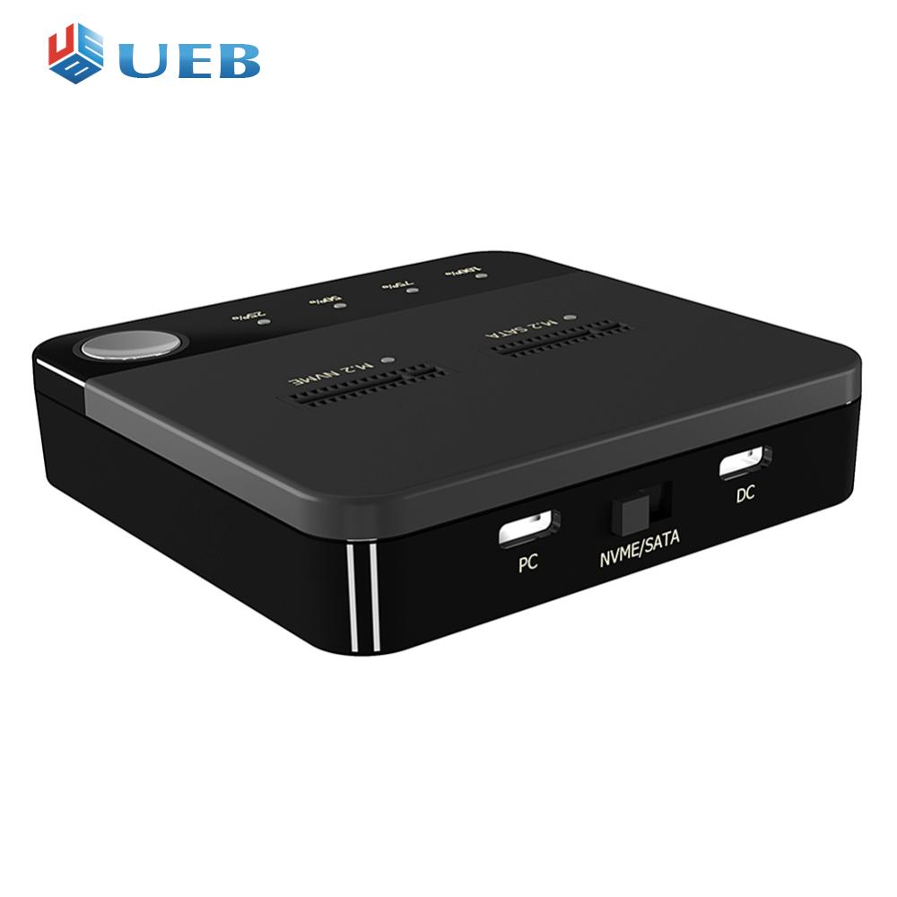 M.2 SATA/NVMe Dual-Bay Hard Disk Copier Offline Clone Hard Drive Docking Station for SSD Size 2230/2242/2260/2280/22110 ราคา 2,750 บาท*ส่งฟรี