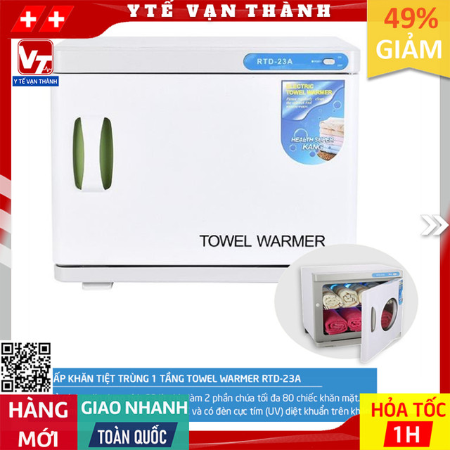 ✅ tủ hấp khăn tiệt trùng 1 tầng towel warmer rtd-23a | có đèn uv dành cho spa, thẩm mỹ -vt0194 - y tế vạn thành