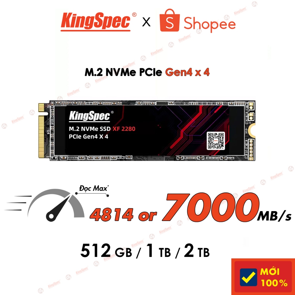 Ổ cứng SSD KingSpec M2 NVMe Gen4 x 4 | XF - Hàng Chính Hãng ( 512GB 1TB 2TB 4TB )