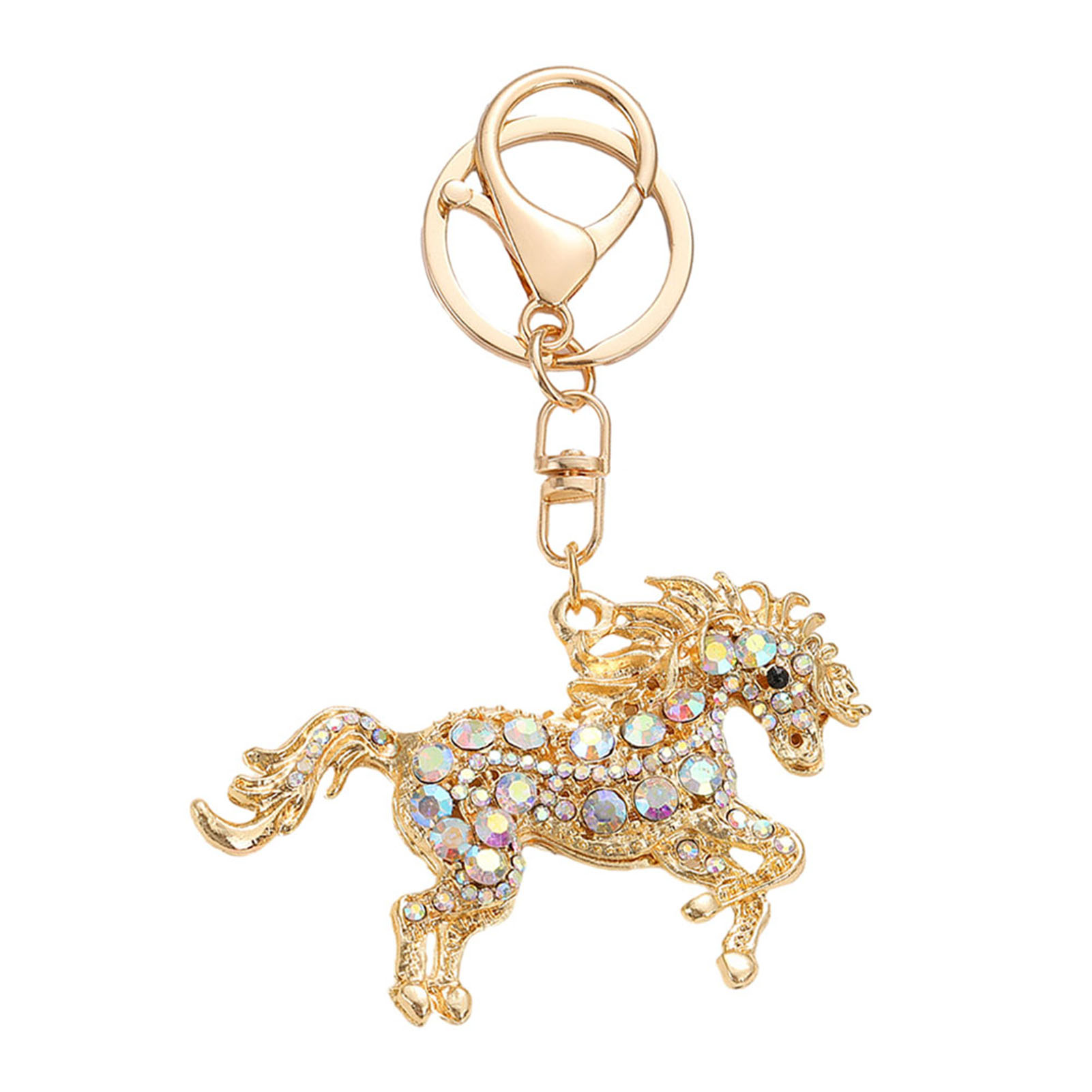 Gmbi hình ngựa Mặt dây chuyền Trung Quốc hoàng đạo Keychain 2026 năm của ngựa Keychain đầy màu sắc kim cương giả lấp lánh Túi đeo quyến rũ Ba lô mặt dây chuyền may mắn đồ trang trí treo lên quà tặng cho Châu Á