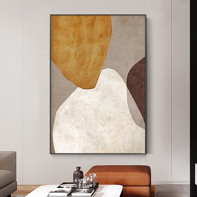 Modern Abstract Colour Block Canvas Painting Minimalist Wall Art Posters and Print 1PCS Wooden Inner Framed or Frameless (or Black Aluminum Alloy Framed)