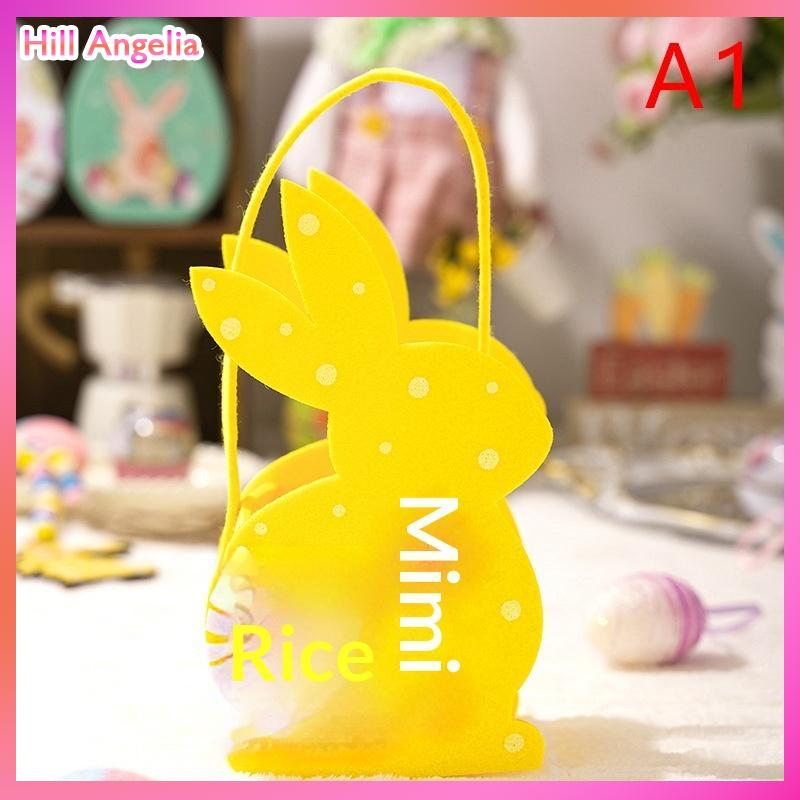 [Hill Angelia] Túi tote hình kẹo, giỏ đựng bằng nỉ mềm, túi quà tặng lễ Phục Sinh, túi thỏ 3D dùng để tặng quà hoặc tổ chức trò chơi tìm trứng trong tiệc Phục Sinh - 3