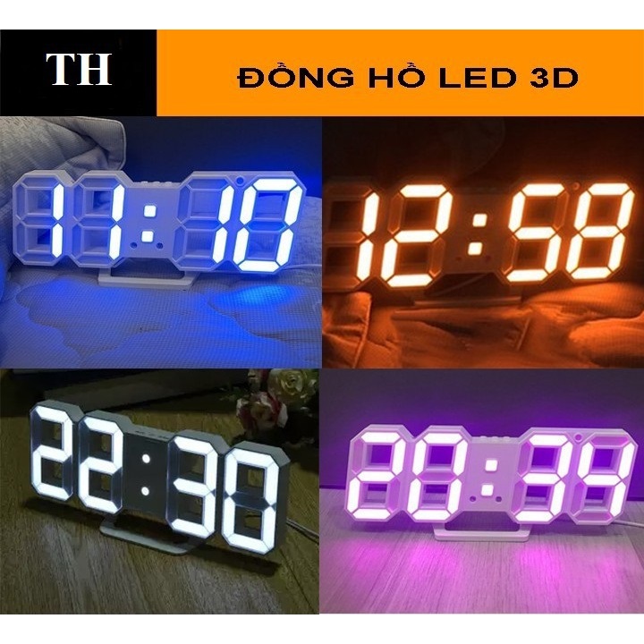 Đồng Hồ LED 3D Để Bàn Khung Số và Đồng Hồ Báo Thức Chim Cánh Cụt 3375. LKP