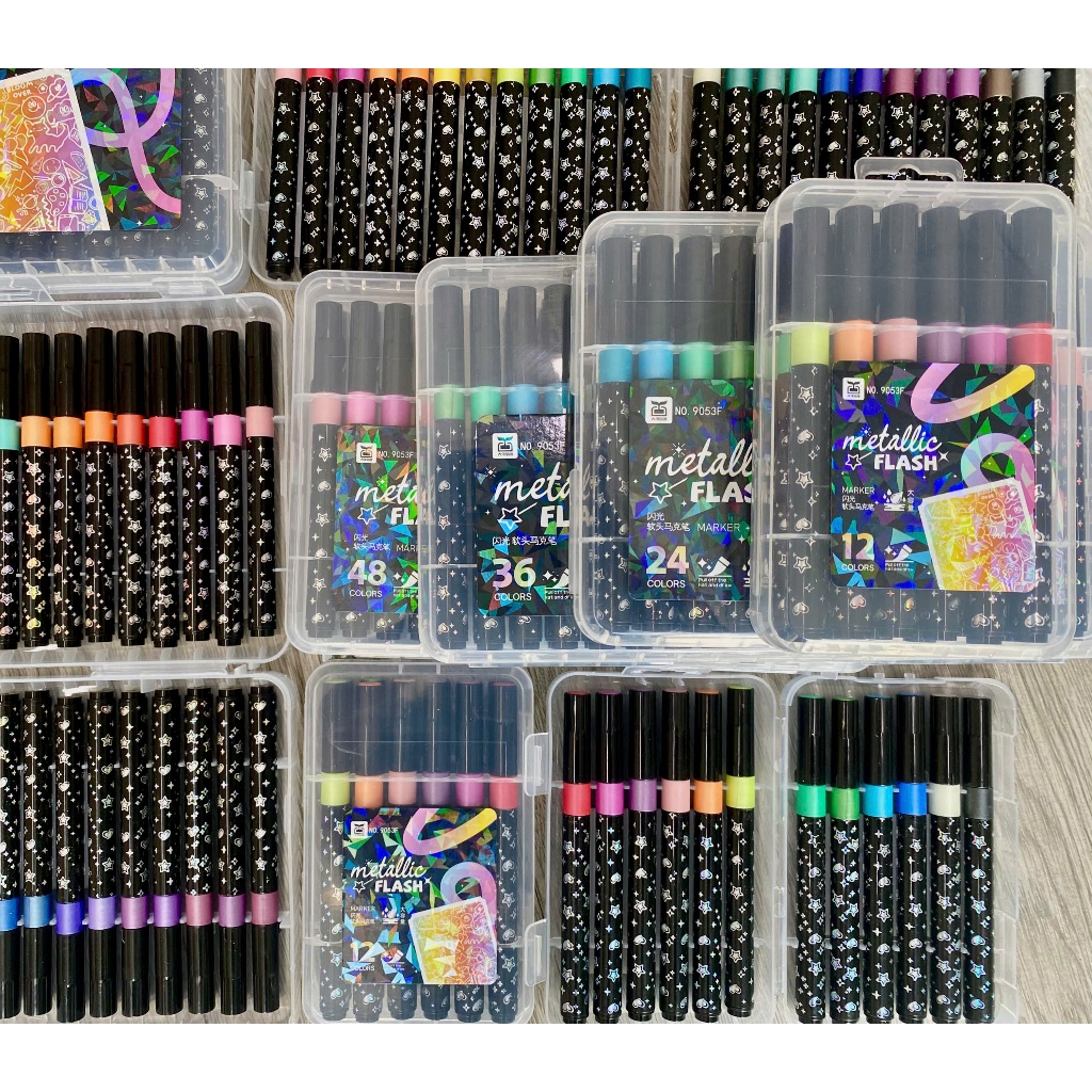 [Cào là có quà]Bút Marker Acrylic 9053F ngòi to kim tuyến dạ màu tô vẽ trang trí màu vẽ sáng tạo