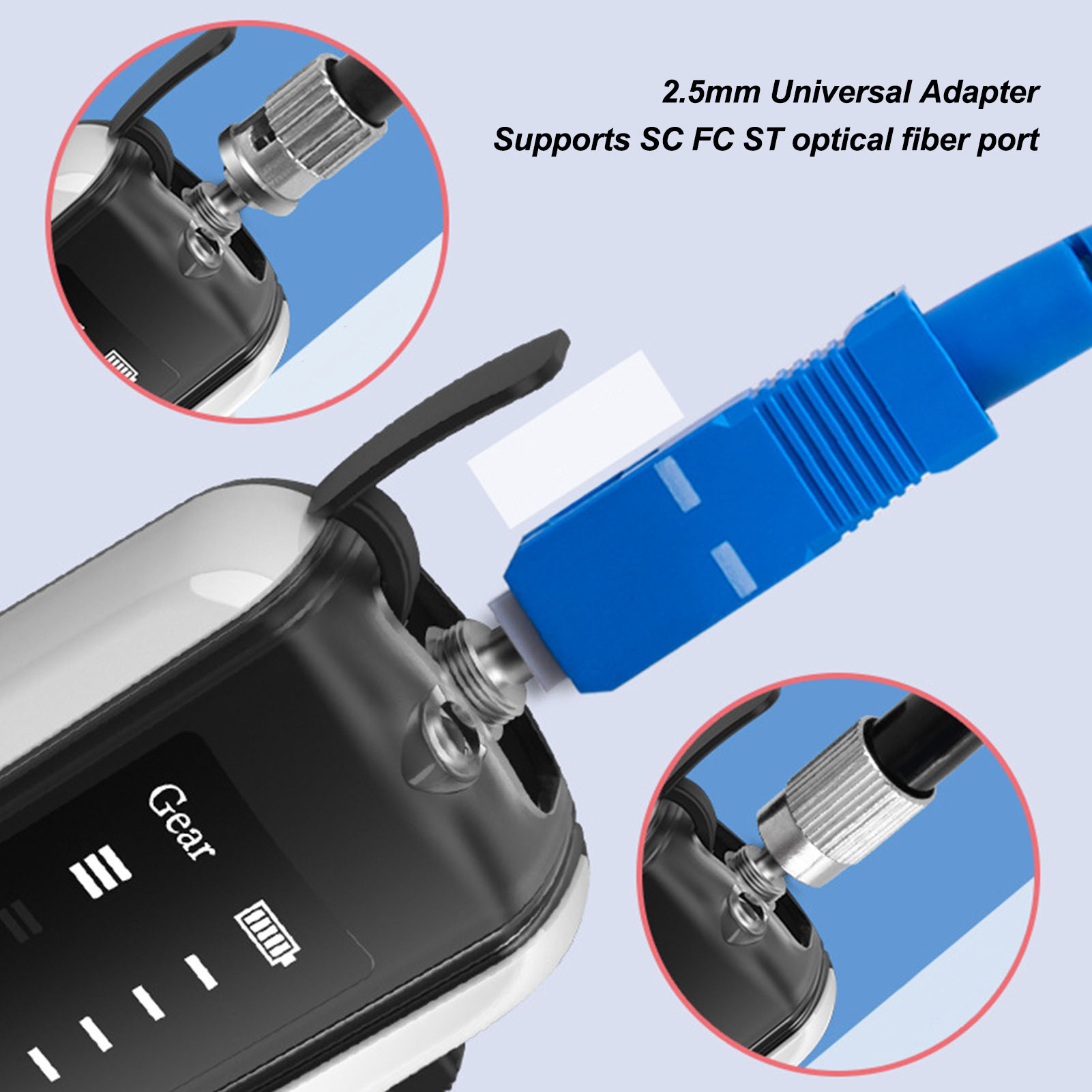 Sợi quang nguồn Tester tiết kiệm thời gian 3 cấp độ có thể thay thế lõi gốm dụng cụ phát hiện lỗi sợi quang Kit cho kiểm tra
