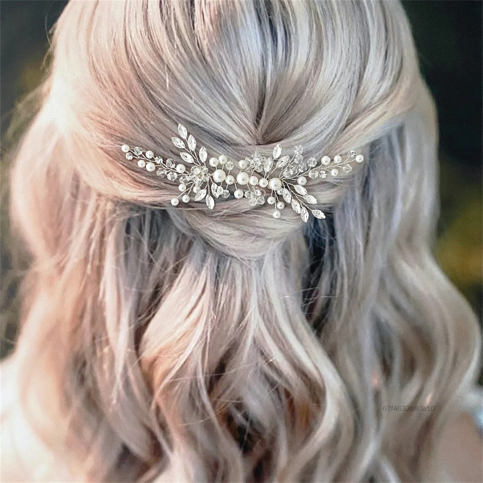 Bridal Hair Comb with Rhinestone Decor Luxurious Alloy Hair Accessories for Woman Hair Decorative Ornaments AERH-VN