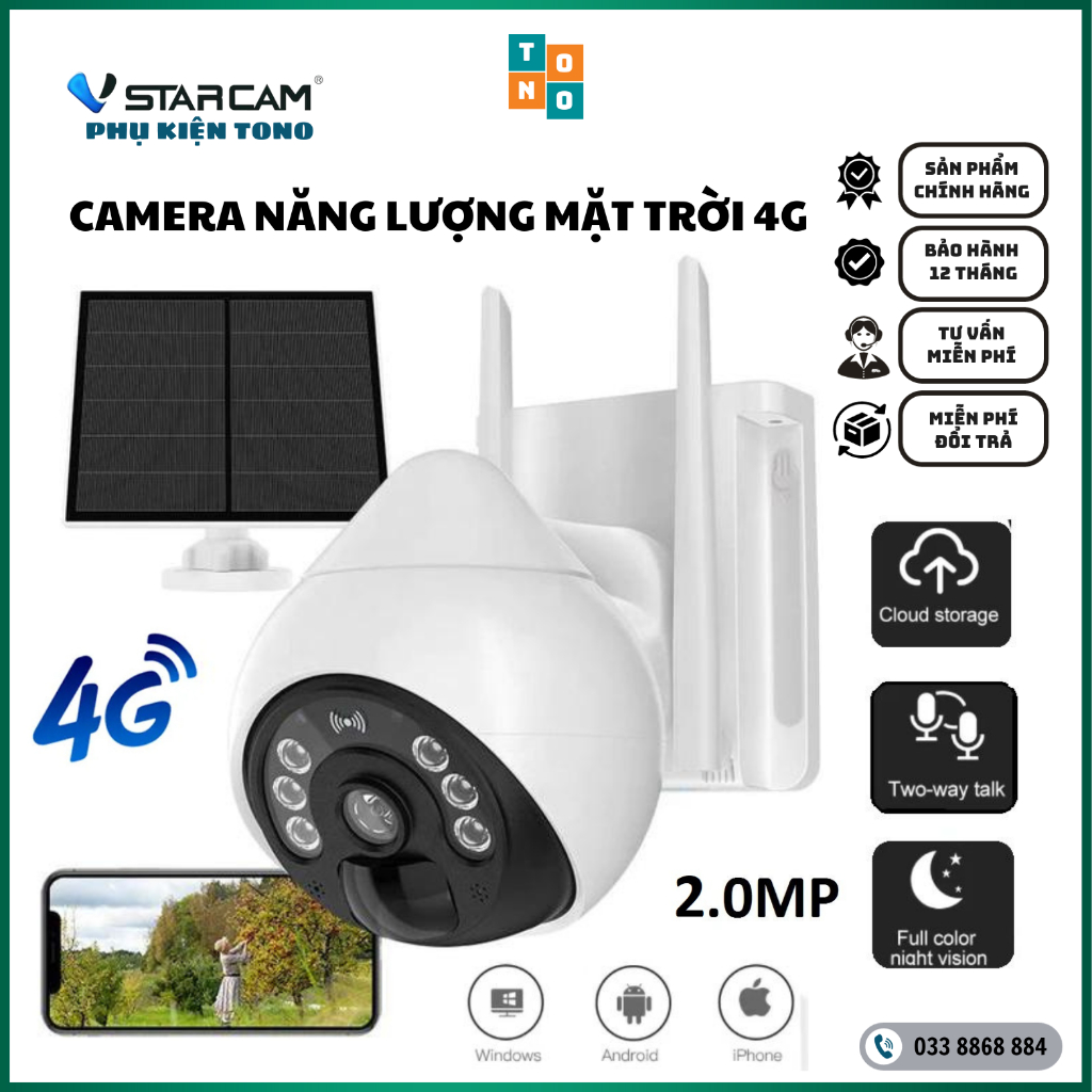 Camera IP An Ninh WIFI Vstarcam 4G BG69 3MP Tự Động Theo Dõi 1296P HD