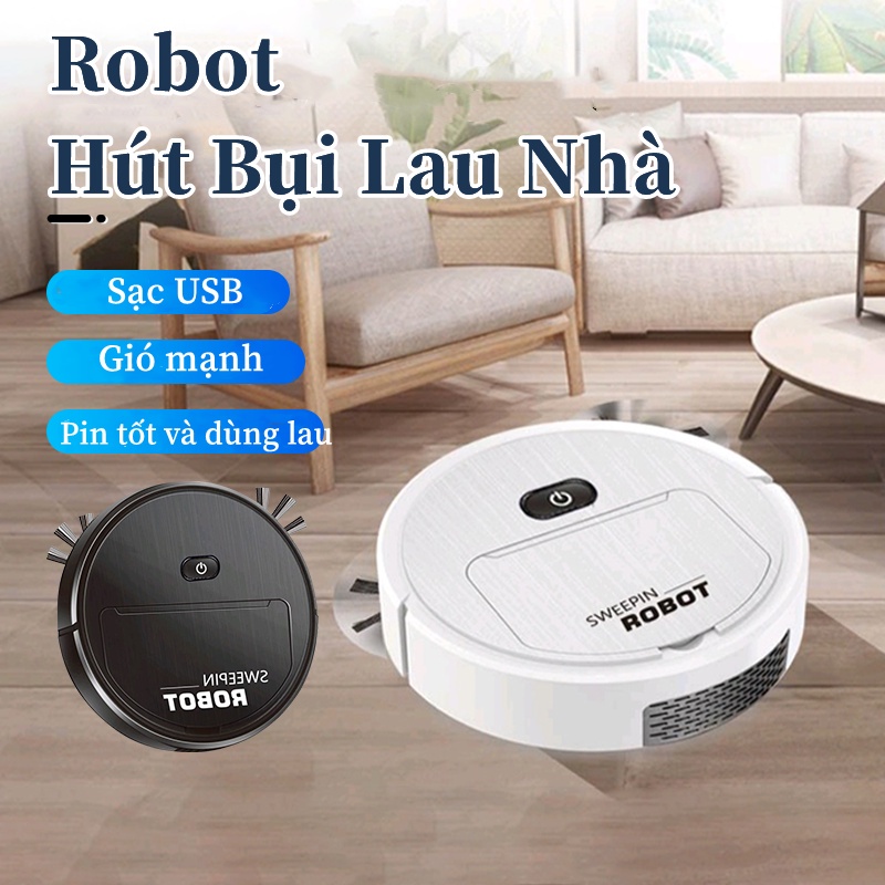 Robot hút bụi lau sàn nhà thông minh 3 trong 1 tiện dụng cho gia đình - Máy Hút Bụi