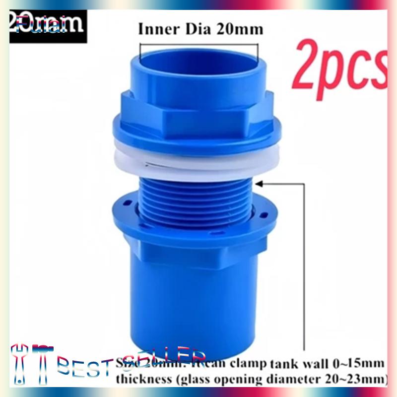 Fulai 2 chiếc đầu nối PVC ống thoát nước bể cá dày 20 25 32 mm ống thoát nước trong vườn đầu nối đầu vào bể cá cho bể cá - 2