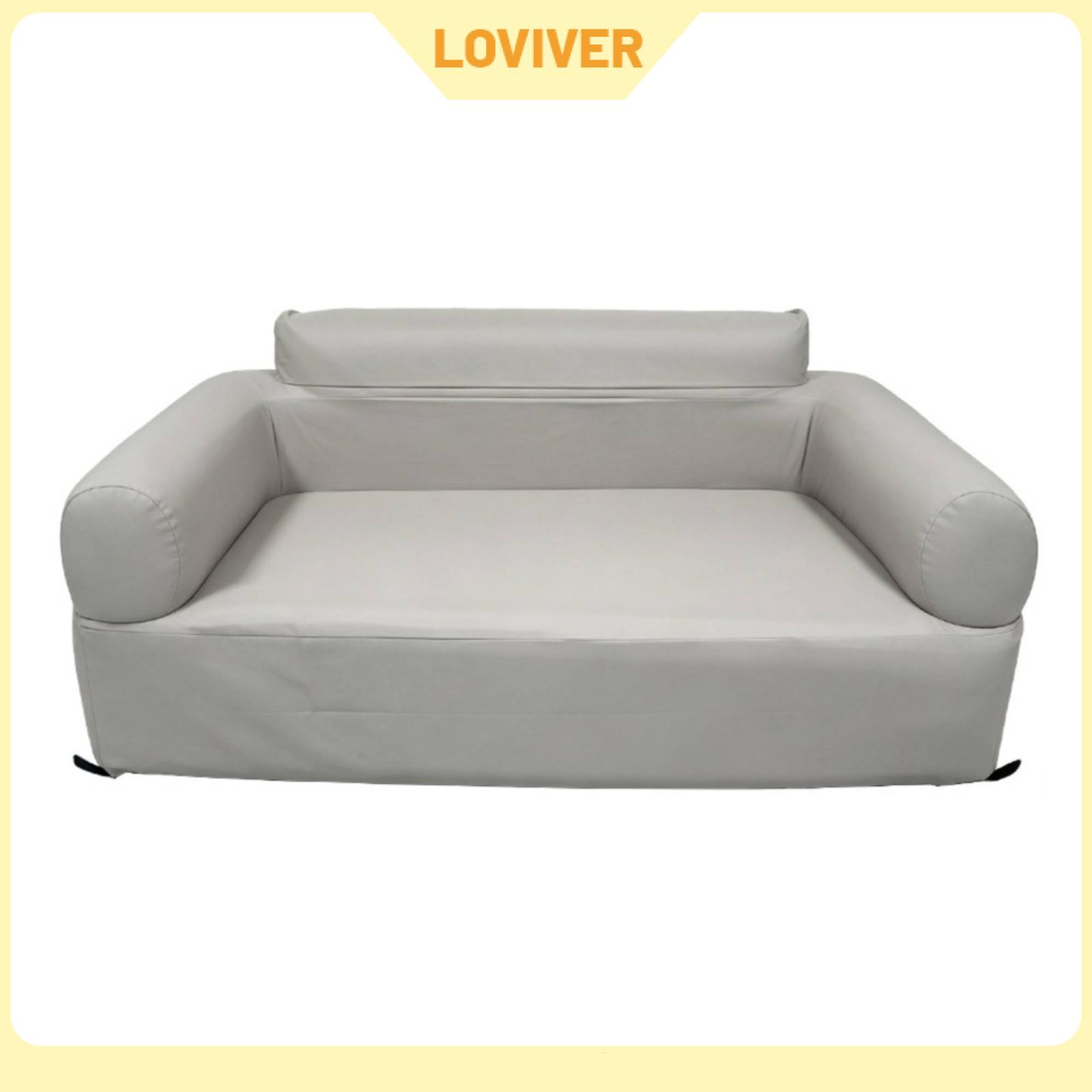 อุปกรณ์กีฬาและฟิตเนส Loviver โซฟาเป่าลมแบบพกพาที่นั่งคู่กลางแจ้งพร้อมปั๊มไฟฟ้าผ้าคลุมโซฟาขนาดกะทัดรัดสำหรับตั้งแคมป์ ราคา 14,493 บาท*ส่งฟรี