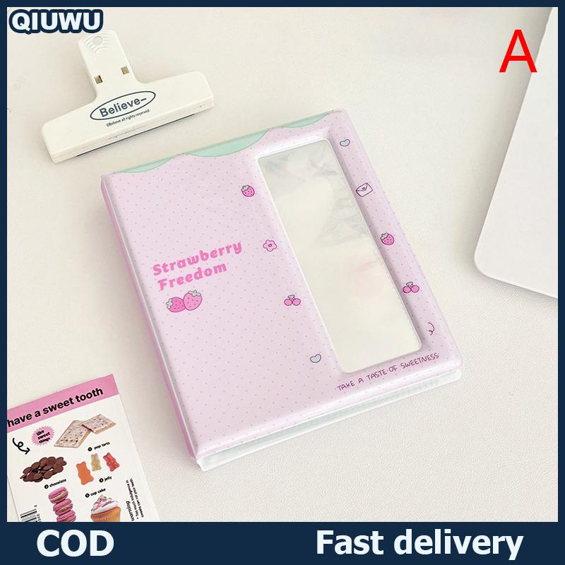 QIUWU Cartoon Photo Booth Album For 40 Pcs 2x6 Inch Photo Strips Bookmark 20 Pcs 4x6 4R Photo Holder Small Card Storage Book