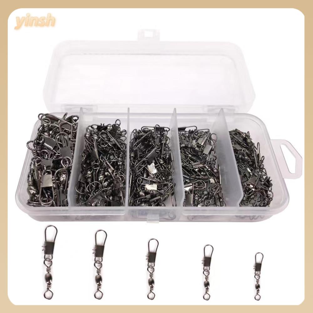 YINSH 100Pcs/Set Thép không gỉ Khớp nối câu cá Phụ kiện Mồi Câu Cá chép Khớp xoay ổ trục Chốt Khóa liên động Độ bền cao Hình tám Vòng Cho lưỡi câu