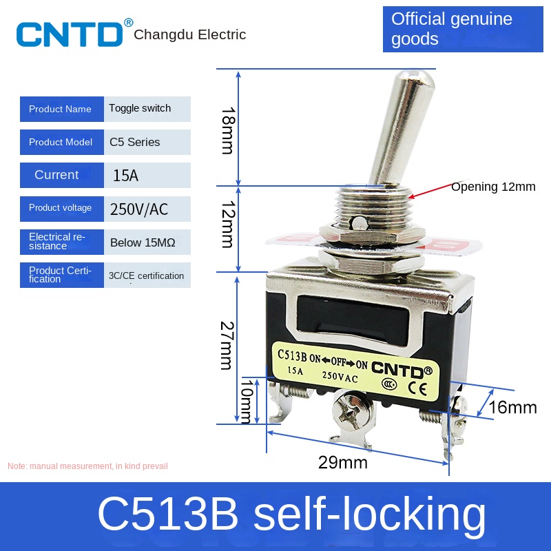 Công Tắc gạt C513b CNTD | C511B/C512B/C513B/C521B/C522B/C523B - Tự Khóa/Phục Hồi, 2-6 Chân, Có Nắp Bảo Vệ C5 Tự Động Hóa