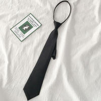 beautyburstph Korean Version Preppy Style Tie  Arrow Shaped Lazy Tie Women  Versatile Student Zipper Accessory