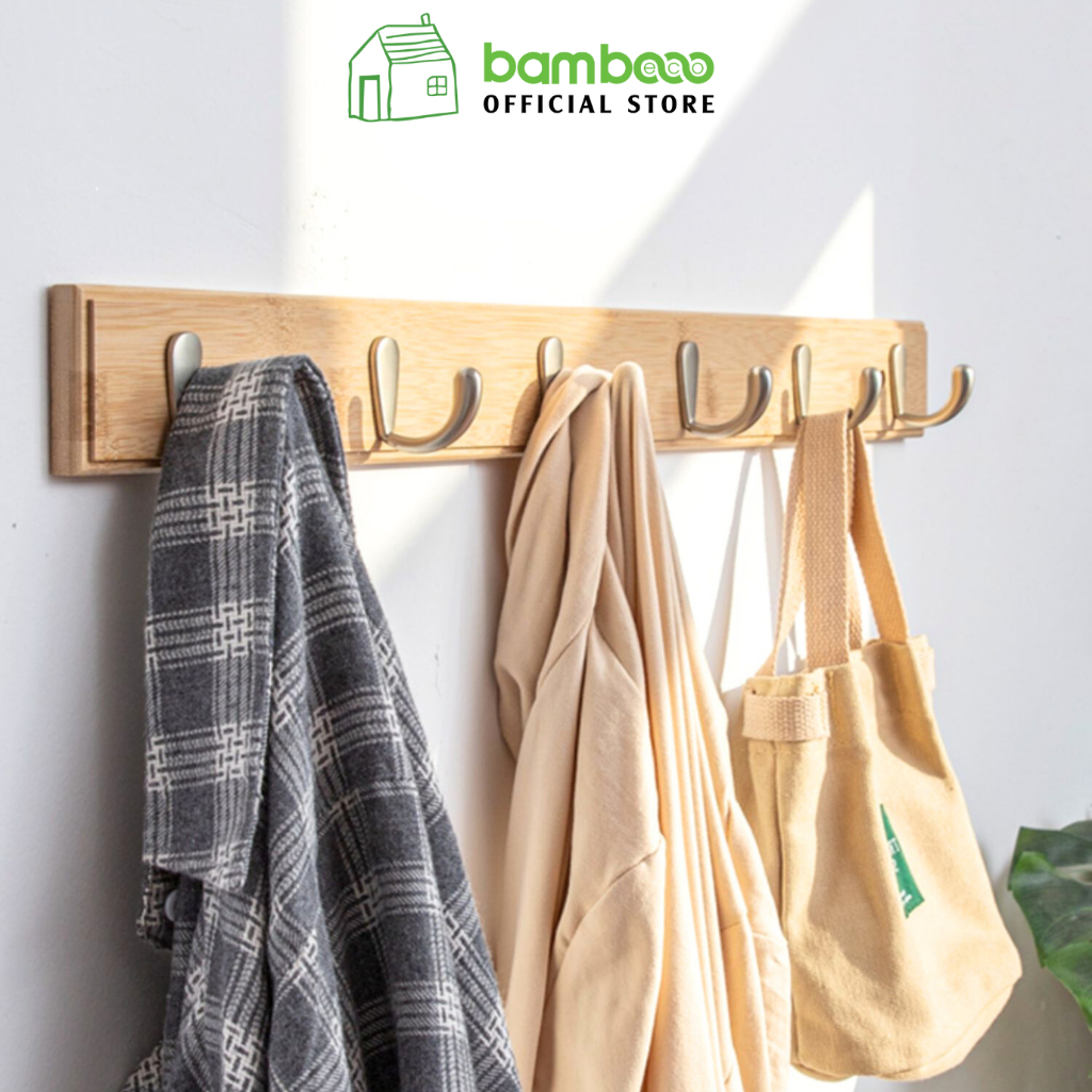 COLLECT VOUCHER 10% OFF -Bambooo eco multi size bamboo wall hooks