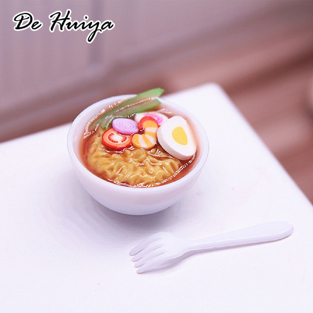 DEHUIYA ชุดอาหารค่ำ1ชุดบะหมี่กึ่งสำเร็จรูปขนาดเล็กอัตราส่วน1:12ใช้ตุ๊กตาโฮมเมดตกแต่ง ราคา 20 บาท*ส่งฟรี