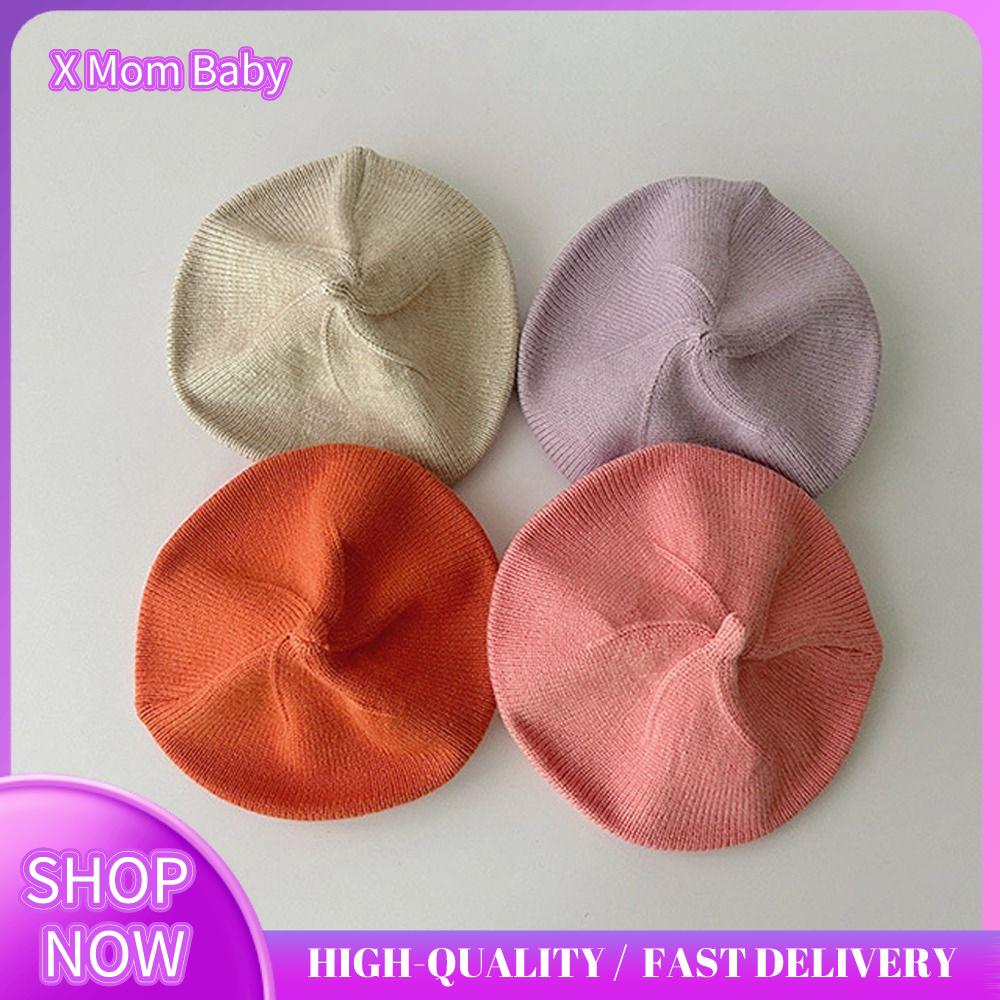 X MOM BABY Knitted Baby Beret Hat Warm Soft Painter Hat Korean Autumn
